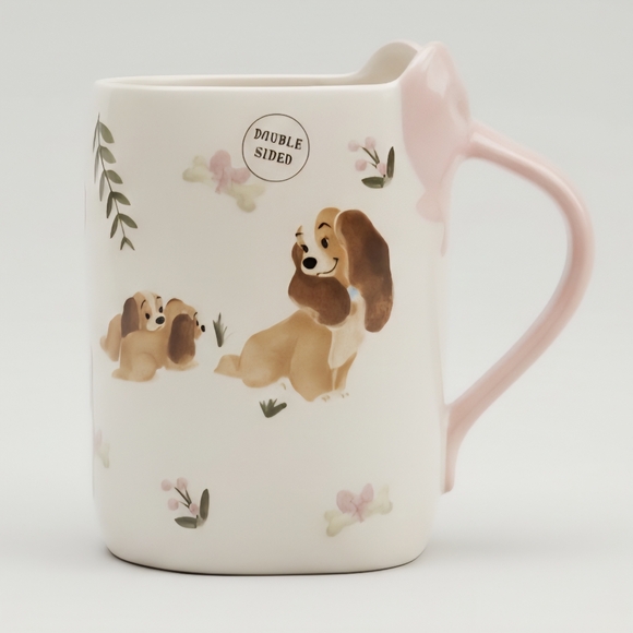 Rae Dunn Other - Rae Dunn Disney Lady and the Tramp Puppy Love Mug Pink Bow Handle NWT Exclusive